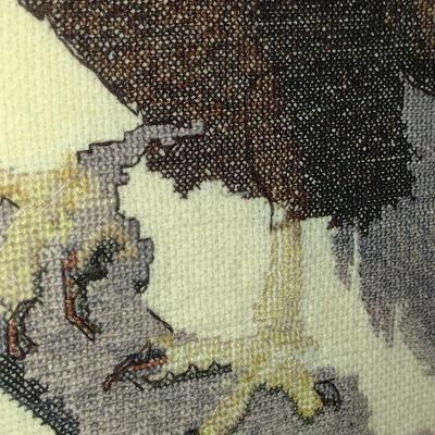 Framed Eagle Design Needlework Wall Art- Approx 15" x 20 1/4"