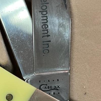 Sale Photo Thumbnail #102: Case XX Rockspring  Development Yellow Trapper in Metal Display Case.