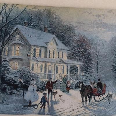 Thomas Kinkade Tapestry Wall Art with Hanging Rod- Approx 24 1/2" x 35 1/2"