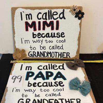 Mimi and Papa Signs