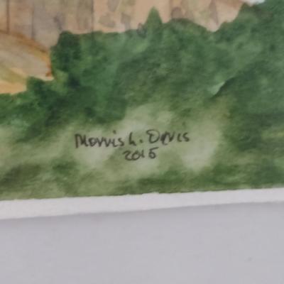 Framed Art- Lighthouse Design by Morris L. Davis- Possibly Watercolor- Approx 20 3/4" x 25"