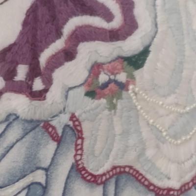 Framed Angel Design Needlework Wall Art- Approx 21 1/2" x 20"