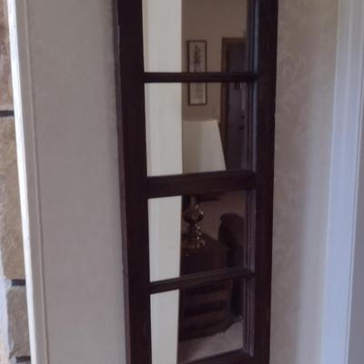 Wood Framed Wall Mirror- Approx 14" x 38"