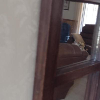 Wood Framed Wall Mirror- Approx 14" x 38"