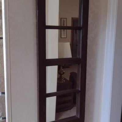 Wood Framed Wall Mirror- Approx 14" x 38"