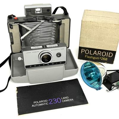 Polaroid Land Camera with Flashgun