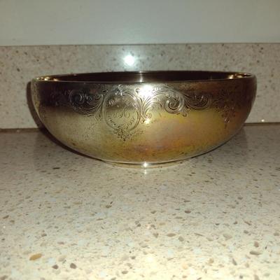 Antique Birks Sterling Silver Fruit Bowl- Approx 8" in Diameter- Item has Been Monogrammed- Approx Weight 371 Grams