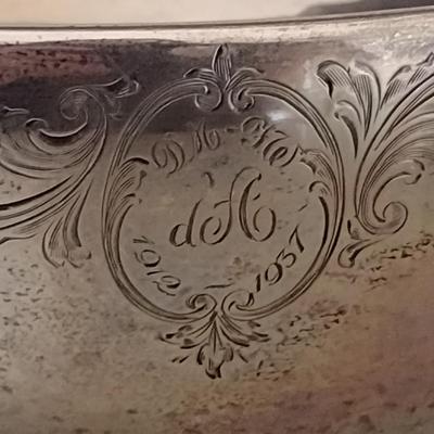 Antique Birks Sterling Silver Fruit Bowl- Approx 8" in Diameter- Item has Been Monogrammed- Approx Weight 371 Grams