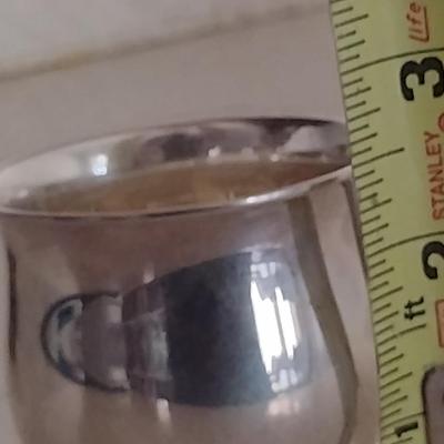 Collection of Sterling Silver Goods- Candy Dish, Baby Cup, Napkin Ring- Approx Total Weight 150 Grams