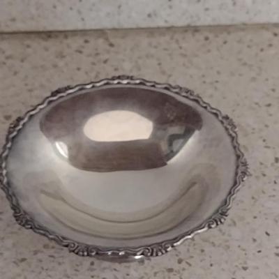 Collection of Sterling Silver Goods- Candy Dish, Baby Cup, Napkin Ring- Approx Total Weight 150 Grams