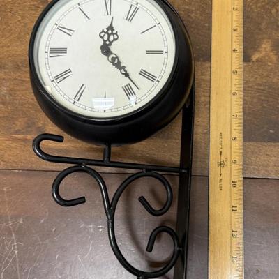 Double Sided Clock Indoor Outdoor Garden Wall Station Clock