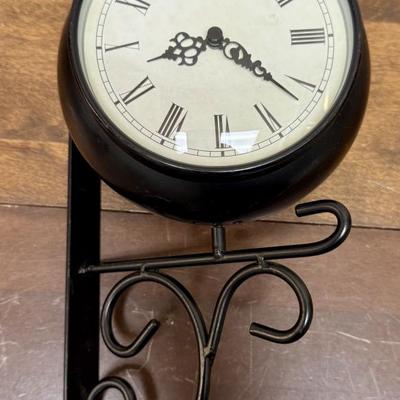 Double Sided Clock Indoor Outdoor Garden Wall Station Clock