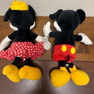 Set of Rare Vintage Disneyland Yester Ears Pie Eyed Mickey & Minnie Plush Dolls