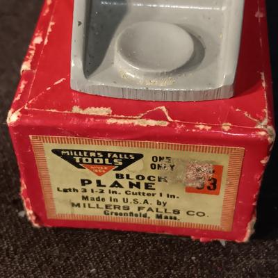 STANLEY WOOD PLANE AND MILLERS FALLS TOOLS BLOCK PLANE