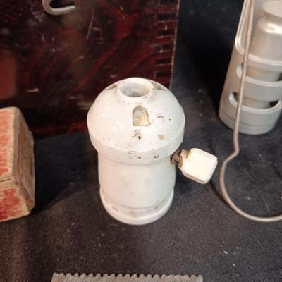 GENUINE AND ORIGINAL IRWIN BITS, WOOD CHEST AND MISC TOOLS