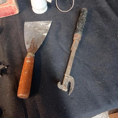 GENUINE AND ORIGINAL IRWIN BITS, WOOD CHEST AND MISC TOOLS