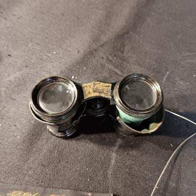 OLD EYE GLASSES AND BINOCULARS