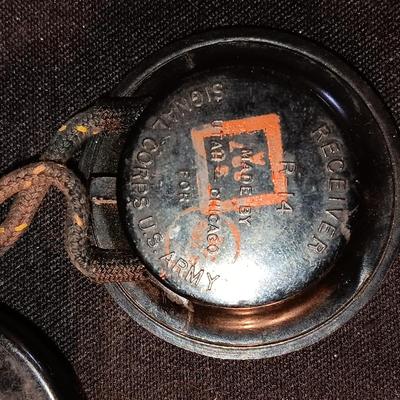 BRASS FIRE EXTINGUISHER AND VARIOUS HEADPHONES
