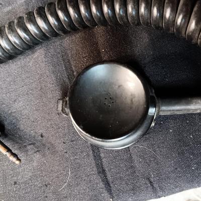 BRASS FIRE EXTINGUISHER AND VARIOUS HEADPHONES