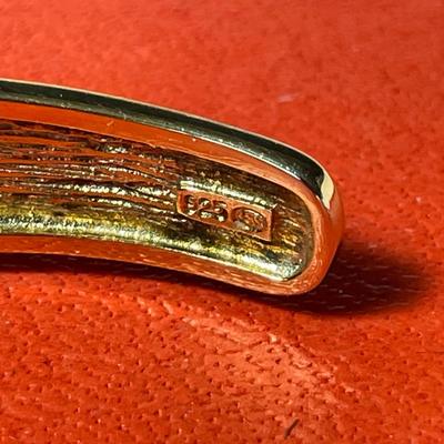 Vintage Preowned Sterling Silver 2-Tone Standard Size Cuff Bracelet 24.7 Grams TW in Good Condition as Pictured.