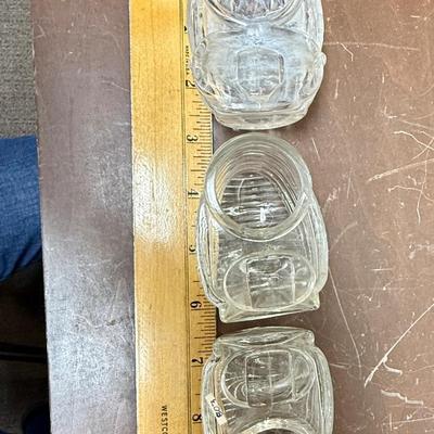 3 Vintage Antique Glass Feeder /Water Dispenser for bird cage