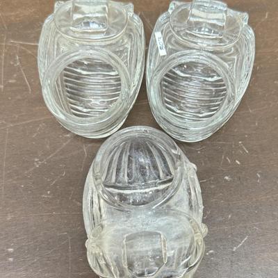 3 Vintage Antique Glass Feeder /Water Dispenser for bird cage