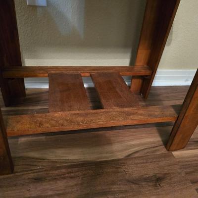 Mission-Style Wood & Slate Side Table (1 of 2)