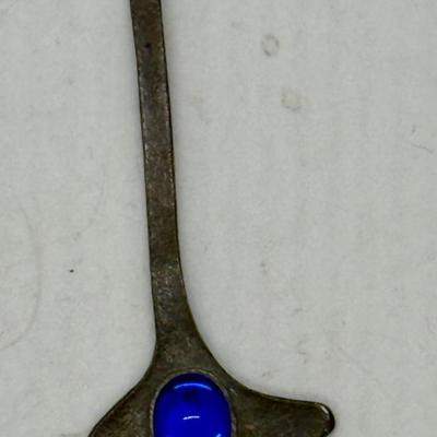 Antique Pendant Cobalt blue Glass Stone