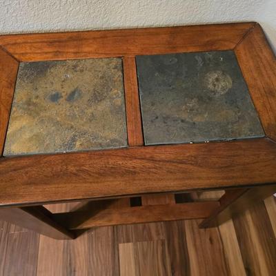 Mission-Style Wood & Slate Side Table (2 of 2 )