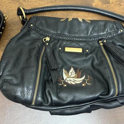 Isabella Fiore Leather Floral Embossed Shoulder Bag Purse