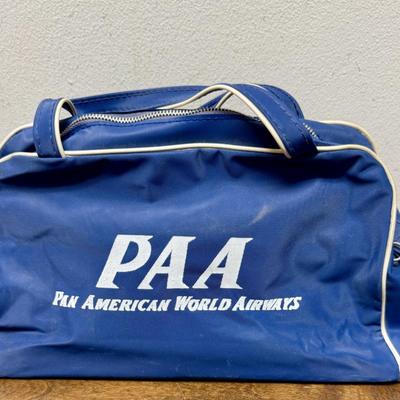 Vintage Early PAA Pan American World Airways Flight Bag Aviation 1950's-1960's Era