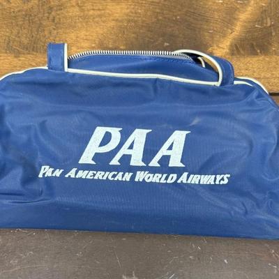 Vintage Early PAA Pan American World Airways Flight Bag Aviation 1950's-1960's Era