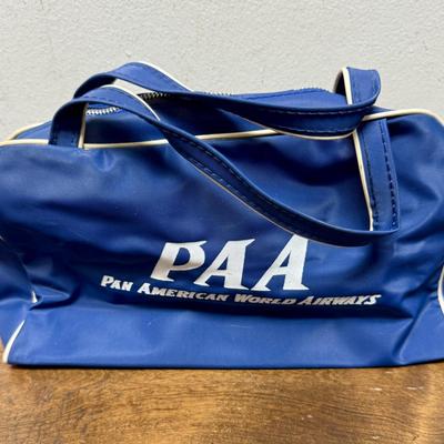 Vintage Early PAA Pan American World Airways Flight Bag Aviation 1950's-1960's Era