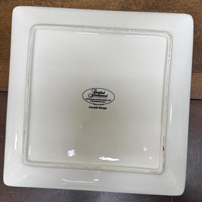 Certified International Ceramic Corn Plater Square shape art by Lisa Audit