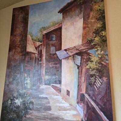 Large Canvas Wall Art – Tuscan Village Scene