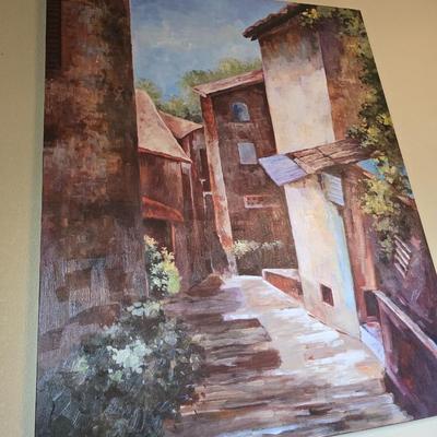 Large Canvas Wall Art – Tuscan Village Scene