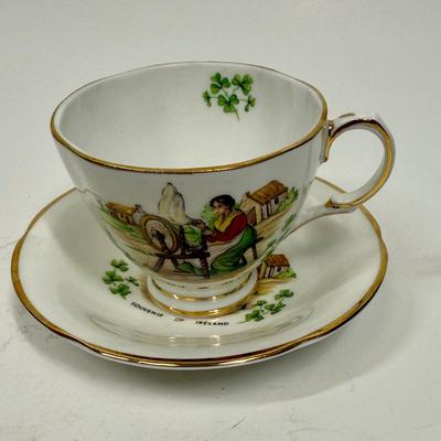 Royal Tara Fine Bone China Made in Ireland Woman on Spinning Wheel