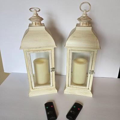Set of 2 Sterno Home Flameless Candle Lanterns with Remotes