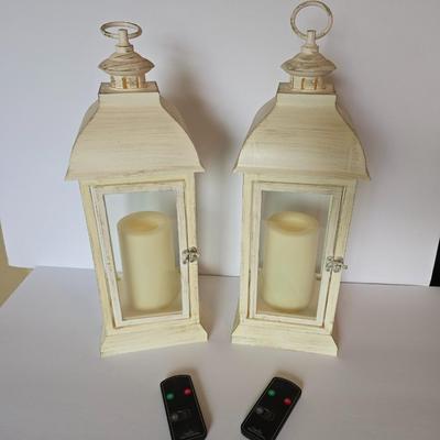 Set of 2 Sterno Home Flameless Candle Lanterns with Remotes