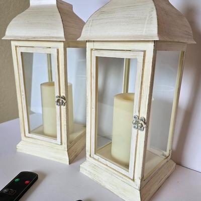 Set of 2 Sterno Home Flameless Candle Lanterns with Remotes