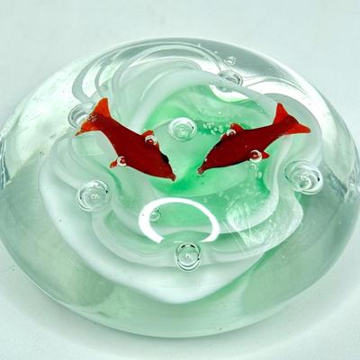 Set of 4 Vintage Paper Weights - Blown Glass