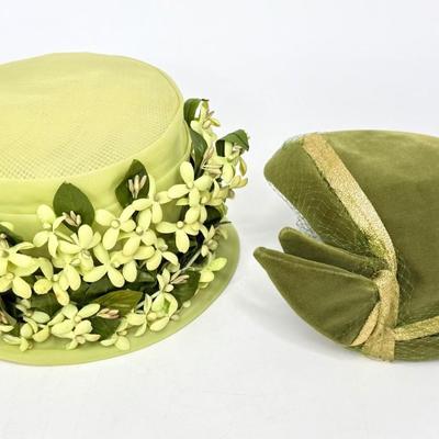 Set of 6 Vintage Hats - Pill Box, Bucket, Skull Cap