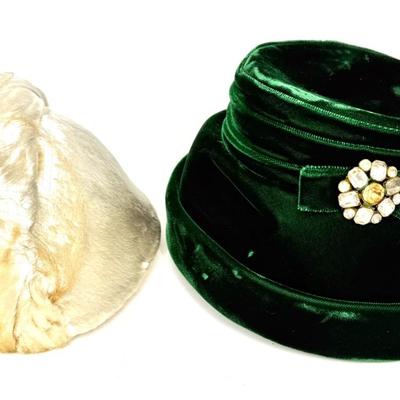 Set of 6 Vintage Hats - Pill Box, Bucket, Skull Cap