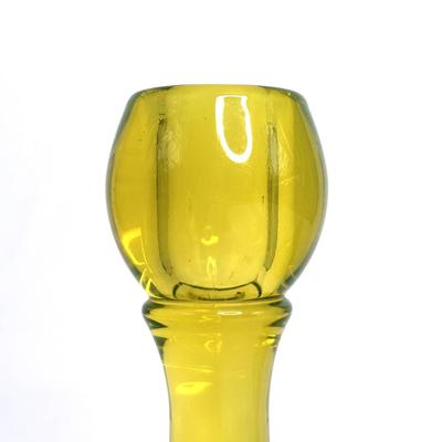 Beautiful Uranium Vaseline Glass Yellow Footed Candlestick Holders