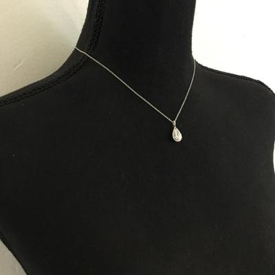 Gorgeous Halo crystal Bridal teardrop pendant, necklace