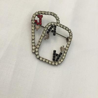 Vintage black jack cards pin