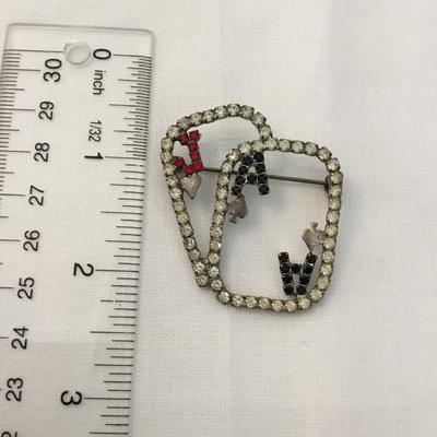 Vintage black jack cards pin