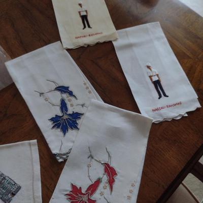 Collection of Vintage Embroidered Napkins, Hand Towels, and Kerchiefs