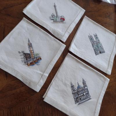 Collection of Vintage Embroidered Napkins, Hand Towels, and Kerchiefs