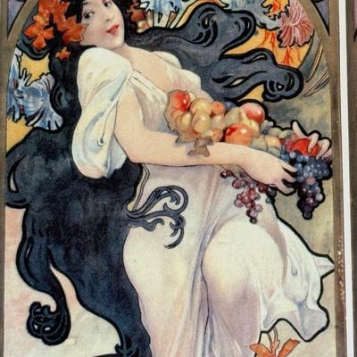 LOT 7L: Framed Print of "The Seasons" by Alphonse Mucha